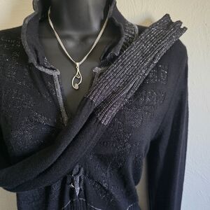 Marithé + François Girbaud black wool blend sweater dress - Size 7 (M)